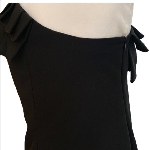 Trina Turk Dress Black One Shoulder Ruffled Neckline Maxi Cocktail Dress Size 2 - Picture 14 of 16